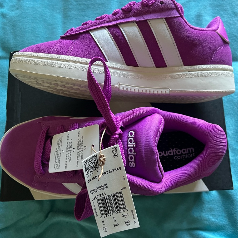 Adidas Grand Court Alpha in Purple and White